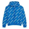 Hoodie met capuchon en trekkoord, volledig bedrukt met alfabetlogo, blauw 612959TIV715011