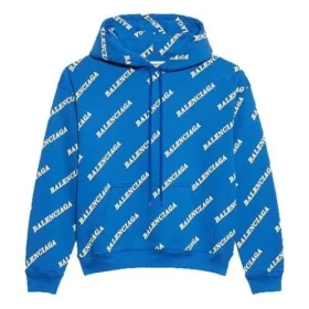 Hoodie met capuchon en trekkoord, volledig bedrukt met alfabetlogo, blauw 612959TIV715011