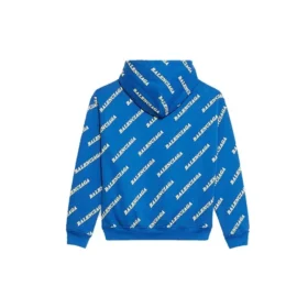 Hoodie met capuchon en trekkoord, volledig bedrukt met alfabetlogo, blauw 612959TIV715011