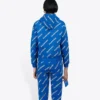 Hoodie met capuchon en trekkoord, volledig bedrukt met alfabetlogo, blauw 612959TIV715011