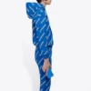 Hoodie met capuchon en trekkoord, volledig bedrukt met alfabetlogo, blauw 612959TIV715011