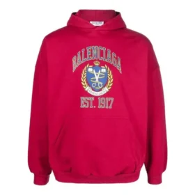 Hoodie met college-logo, opgericht in 1917, wijde pasvorm “Red” 675003TLV906163