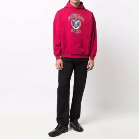 Hoodie met college-logo, opgericht in 1917, wijde pasvorm “Red” 675003TLV906163