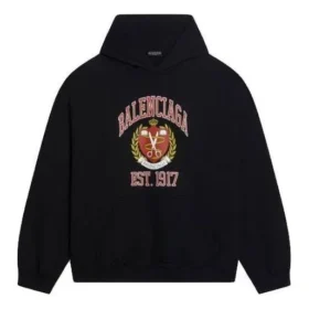Hoodie met college-logo uit ca. 1917, wijde pasvorm “Zwart” 674986TLV901076