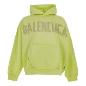 Hoodie met gescheurde zakken en Tape Type-effect, oversized “Fluo Yellow” 744441TOVB17204