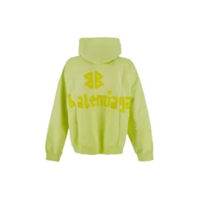 Hoodie met gescheurde zakken en Tape Type-effect, oversized “Fluo Yellow” 744441TOVB17204