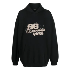 Hoodie met handgetekend BB Icon, ruime pasvorm “Black” 620973TNVQ11059
