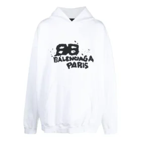 Hoodie met handgetekend BB Icon, ruime pasvorm “White” 620973TNVQ19040