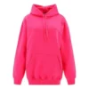 Hoodie met klassiek logo, minimalistisch en effen, roze 570798THV775630