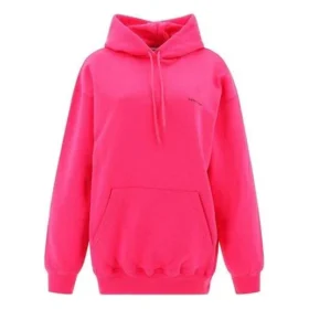 Hoodie met klassiek logo, minimalistisch en effen, roze 570798THV775630