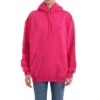 Hoodie met klassiek logo, minimalistisch en effen, roze 570798THV775630