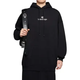 Hoodie met lange mouwen en alfabetprint Zwart 578135TJVE11034