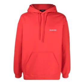 Hoodie met logo op de rug, regular fit “Bright Red” 600583TMVF53168