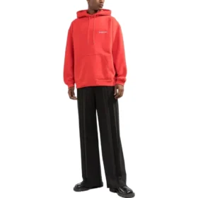 Hoodie met logo op de rug, regular fit “Bright Red” 600583TMVF53168