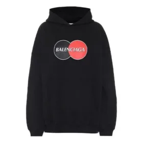 Hoodie met losse pasvorm en patroon, sportief, zwart 620947TIV801000