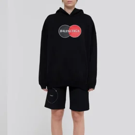 Hoodie met losse pasvorm en patroon, sportief, zwart 620947TIV801000