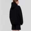 Hoodie met losse pasvorm en patroon, sportief, zwart 620947TIV801000