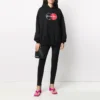 Hoodie met losse pasvorm en patroon, sportief, zwart 620947TIV801000