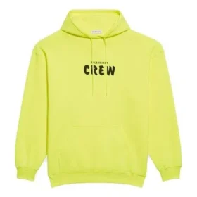 Hoodie met opdruk ‘Crew’ geel 578135TIV757072