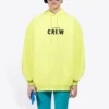 Hoodie met opdruk ‘Crew’ geel 578135TIV757072