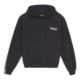 Hoodie met Political Campaign-opdruk, zwart 570792TBV141000