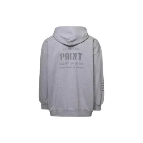Hoodie met print en ritssluiting, small fit “Grijs” 744454TOVN41167