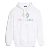 Hoodie met regenbooglogo, wit 570798TEV509044