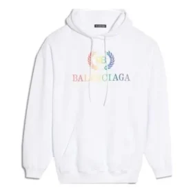 Hoodie met regenbooglogo, wit 570798TEV509044