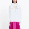 Hoodie met regenbooglogo, wit 570798TEV509044