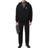 Hoodie met rits en geborduurd logo “Zwart” 674719TLVH81070