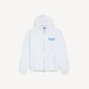 Hoodie met rits en schetsachtige print voor dames in wit