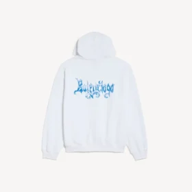 Hoodie met rits en schetsachtige print voor dames in wit