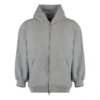 Hoodie met rits van verouderd katoen-jersey “Grey” 744454TOVV91241