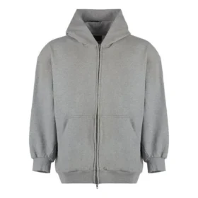 Hoodie met rits van verouderd katoen-jersey “Grey” 744454TOVV91241