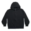 Hoodie met ritssluiting en lussen aan de buitenkant, small fit “Black Faded” 744454TOVF51055