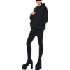 Hoodie met ritssluiting en lussen aan de buitenkant, small fit “Black Faded” 744454TOVF51055