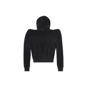 Hoodie met ronde schouder en ritssluiting “Black” 767880TNV611000
