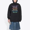 Hoodie met veelkleurige logoprint, zwart 578135TJVI62771