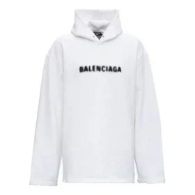 Hoodie met vervaagd logo en distressed-look “White” 661711TKVD69040