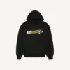 Hoodie voor heren met ‘messy spray’-print en medium pasvorm  in zwart