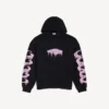 Hoodie voor heren met ‘wet brush’-effect en medium pasvorm in zwart
