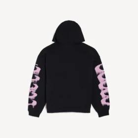 Hoodie voor heren met ‘wet brush’-effect en medium pasvorm in zwart