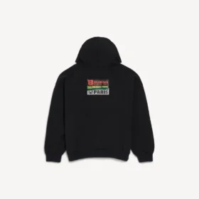 Hoodies voor heren met ‘bumperstickers’-print, medium pasvorm, in zwart