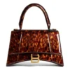 Hourglass kleine handtas met schildpadprint “Brown” 5935462AAZK2126