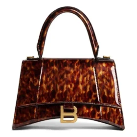 Hourglass kleine handtas met schildpadprint “Brown” 5935462AAZK2126