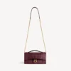 Hourglass-pochette voor dames met ketting in donker bordeauxrood