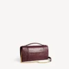 Hourglass-pochette voor dames met ketting in donker bordeauxrood