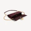 Hourglass-pochette voor dames met ketting in donker bordeauxrood