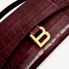Hourglass-pochette voor dames met ketting in donker bordeauxrood
