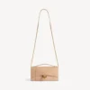Hourglass-pochette voor dames met ketting in nude